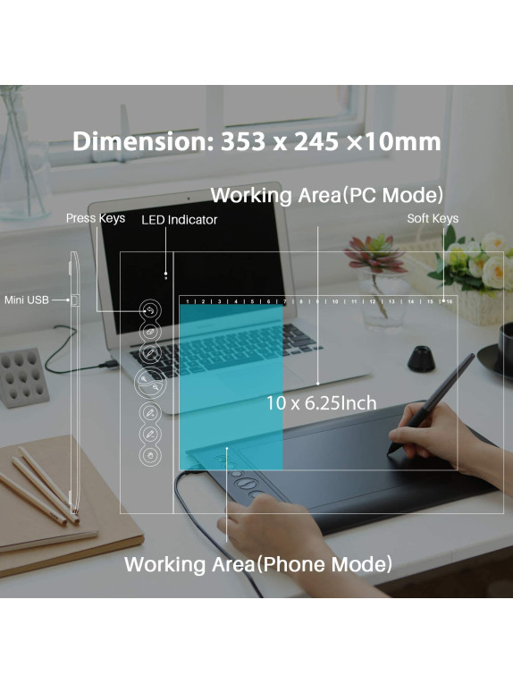 HUION H610 Grafik çizim tableti