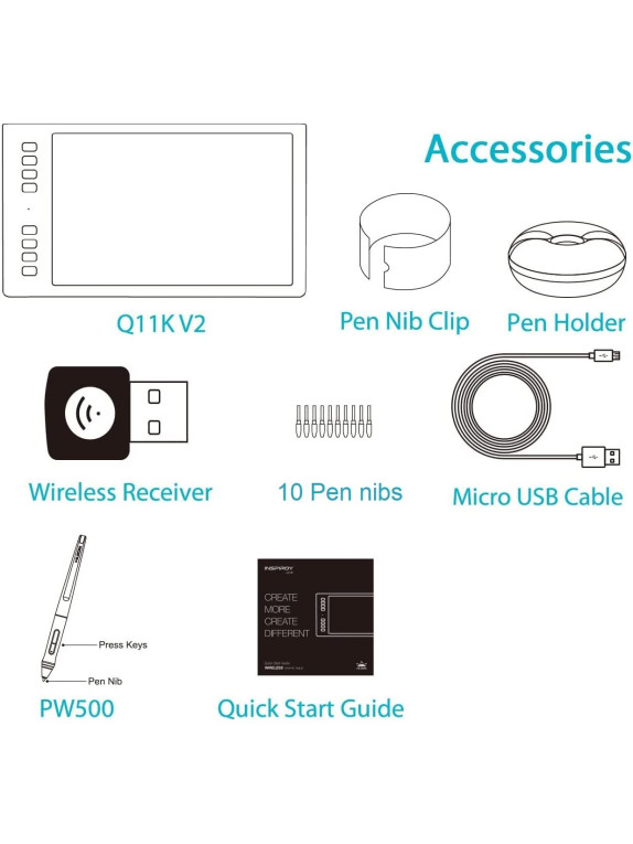 HUION Q11KV2 Grafik çizim tableti