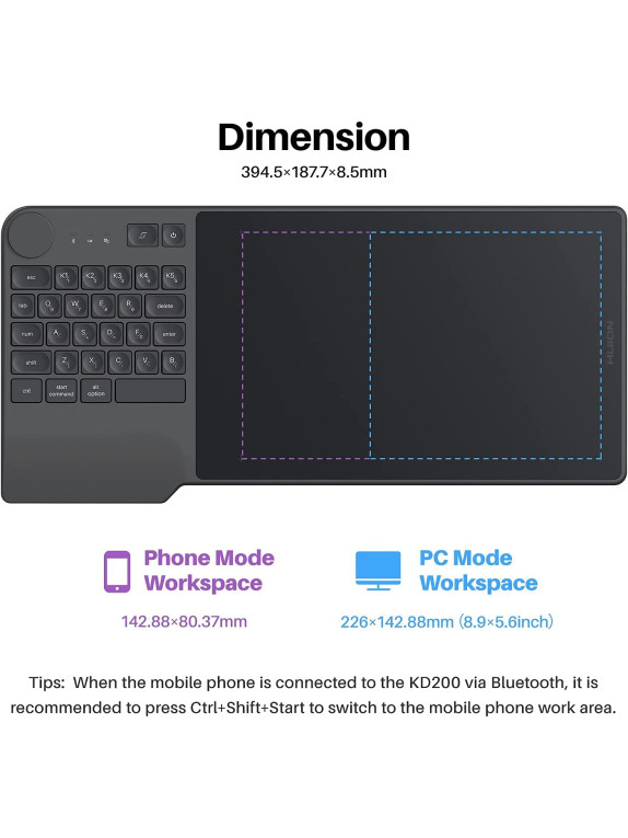 HUION KD200 Grafik çizim tableti