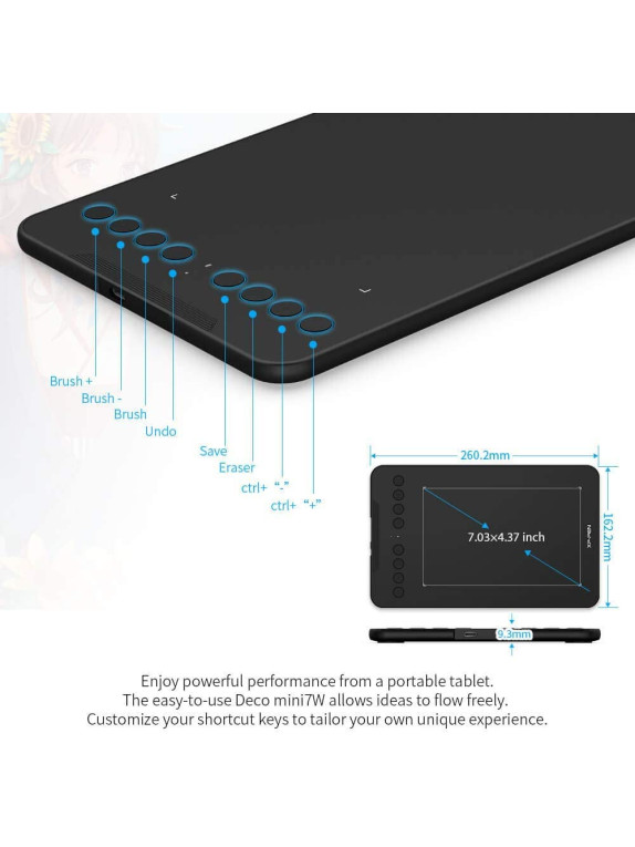XP-PEN DecoMini7W Grafik çizim tableti