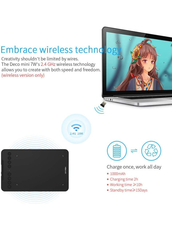 XP-PEN DecoMini7W Grafik çizim tableti