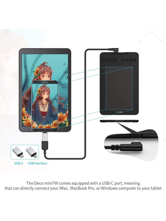 XP-PEN DecoMini7W Grafik çizim tableti